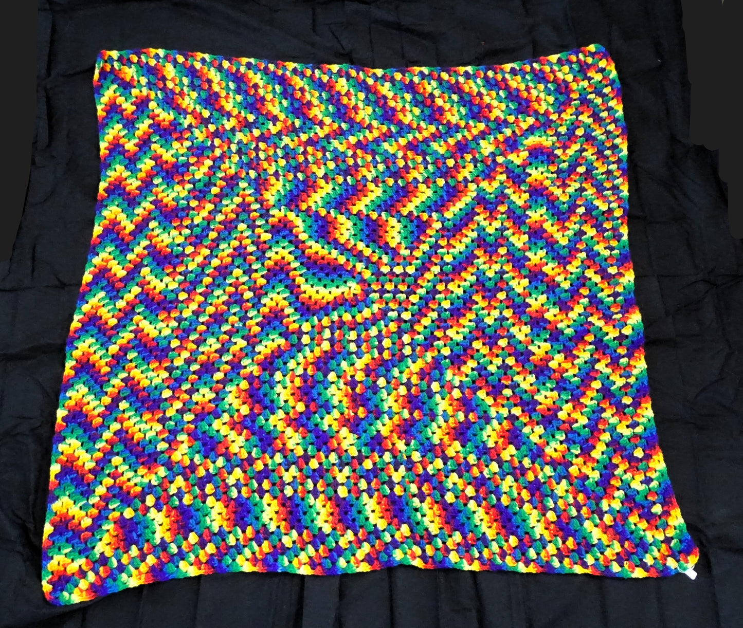 Groovy Rainbow Crocheted Blanket