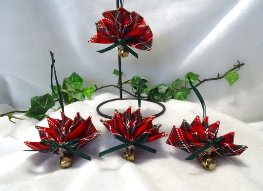 Small Fan Ornaments with Green Trim