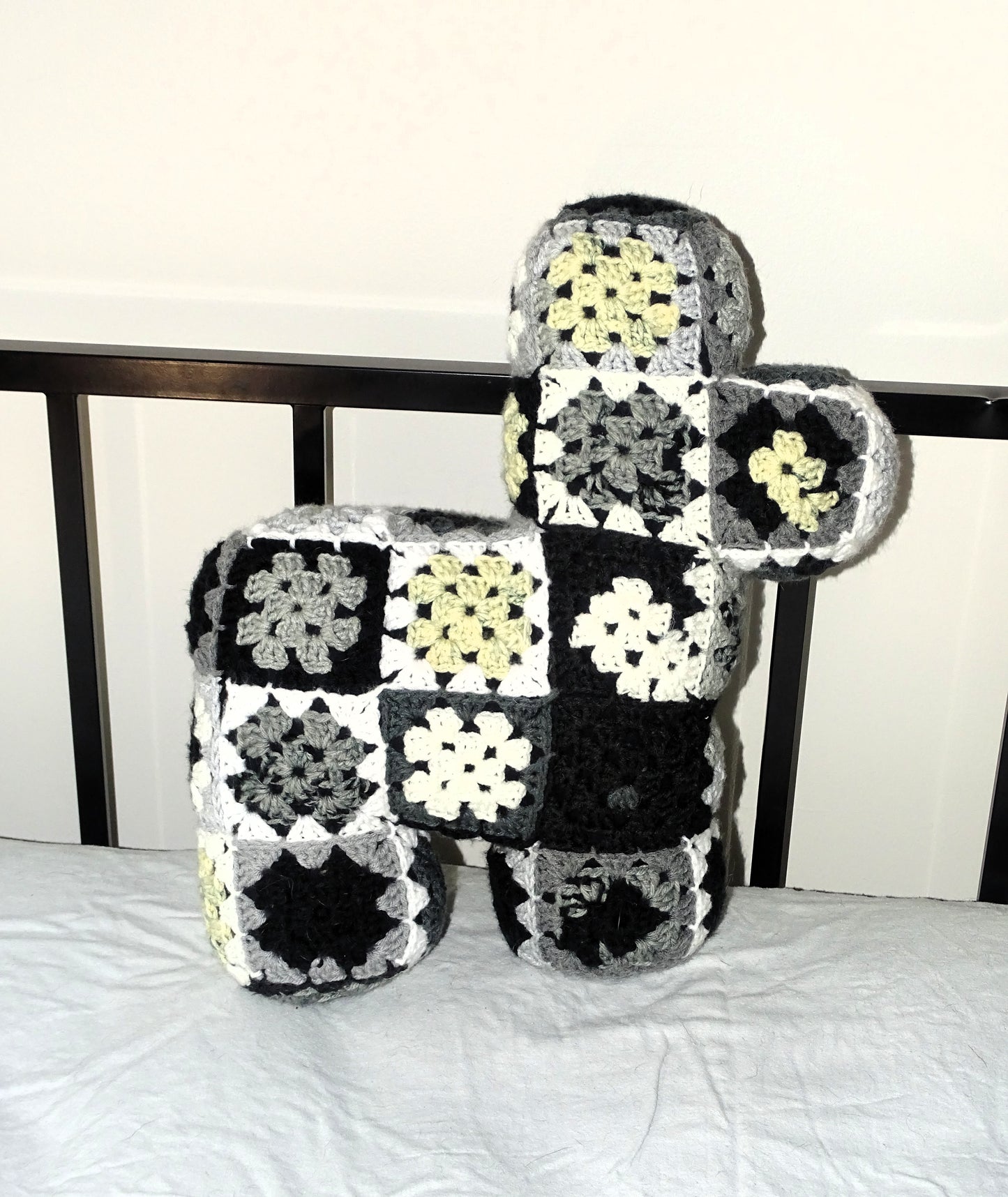 Newsprint Pattern Crocheted Llama