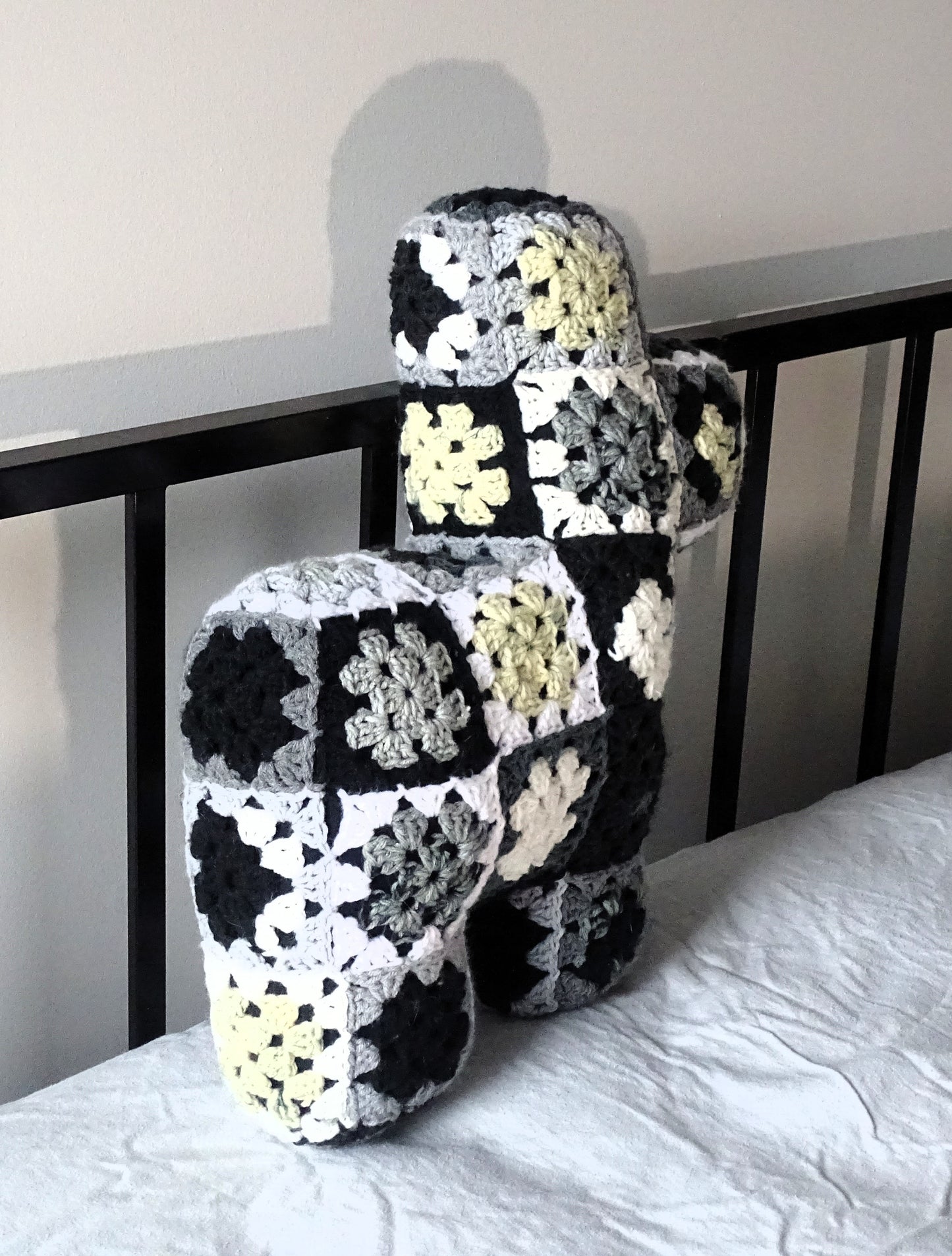 Newsprint Pattern Crocheted Llama