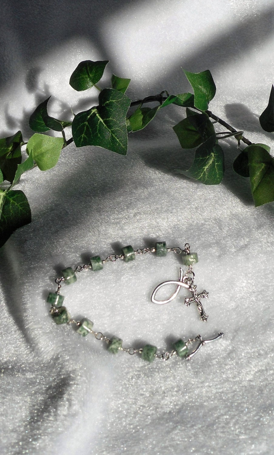 Moss Agate Rosary Bracelet