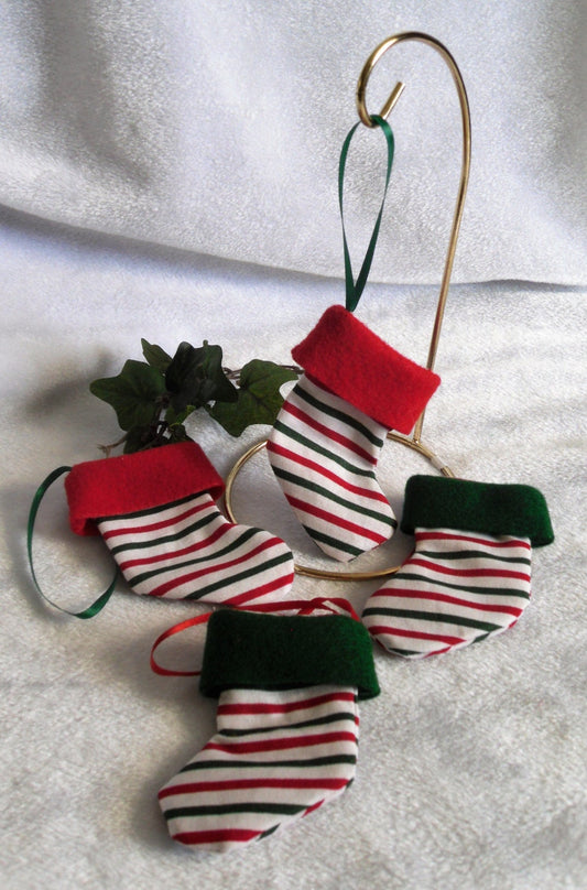 Striped Stocking Ornaments