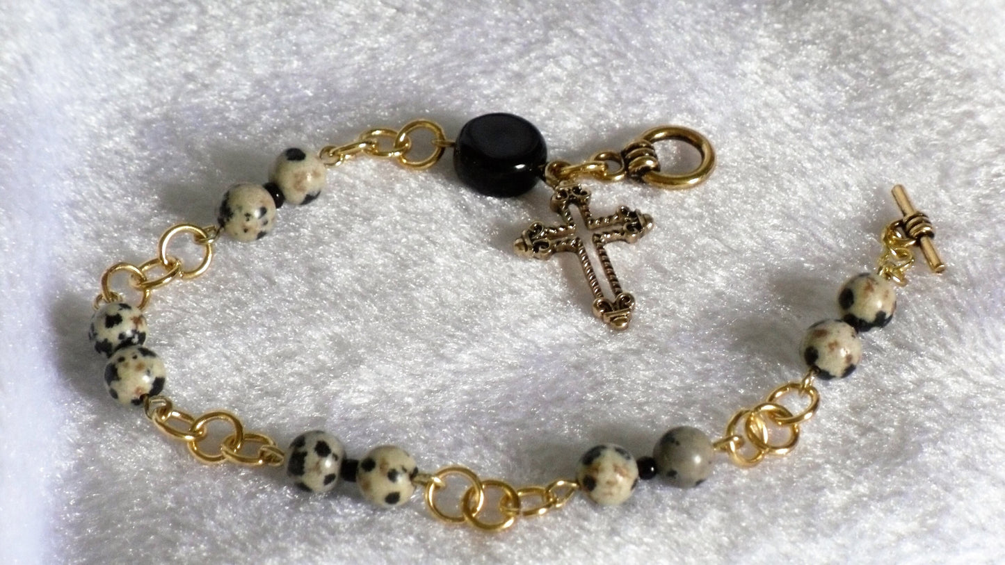 Dalmation Jasper Rosary Bracelet