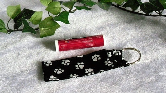 White Paws Lip Balm Keychain