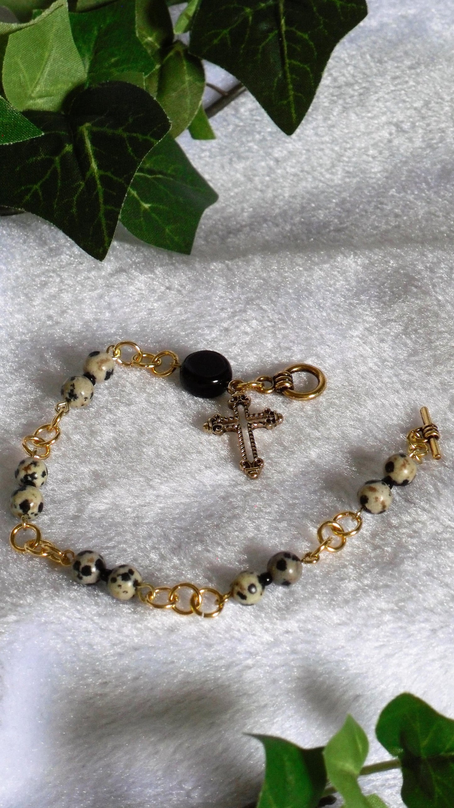 Dalmation Jasper Rosary Bracelet