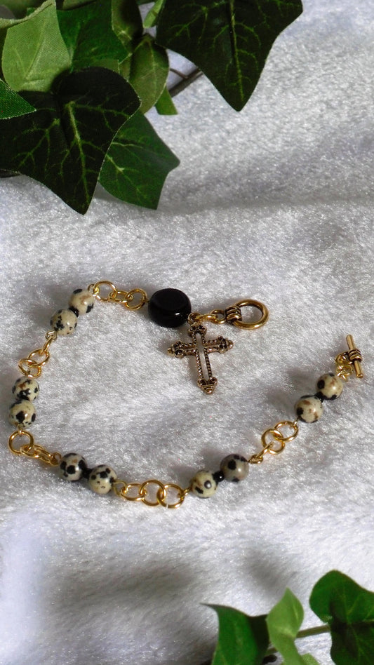 Dalmation Jasper Rosary Bracelet