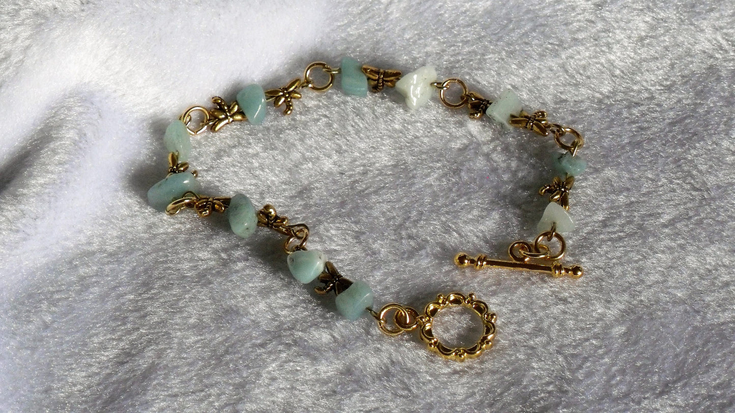 Dragonfly and Amazonite Bracelet