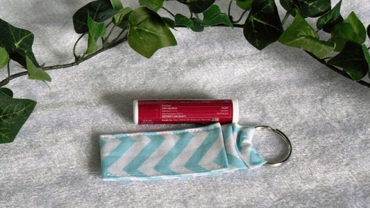 Chevron Stripe Lip Balm Keychain