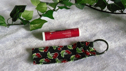 Cherries Lip Balm Keychain