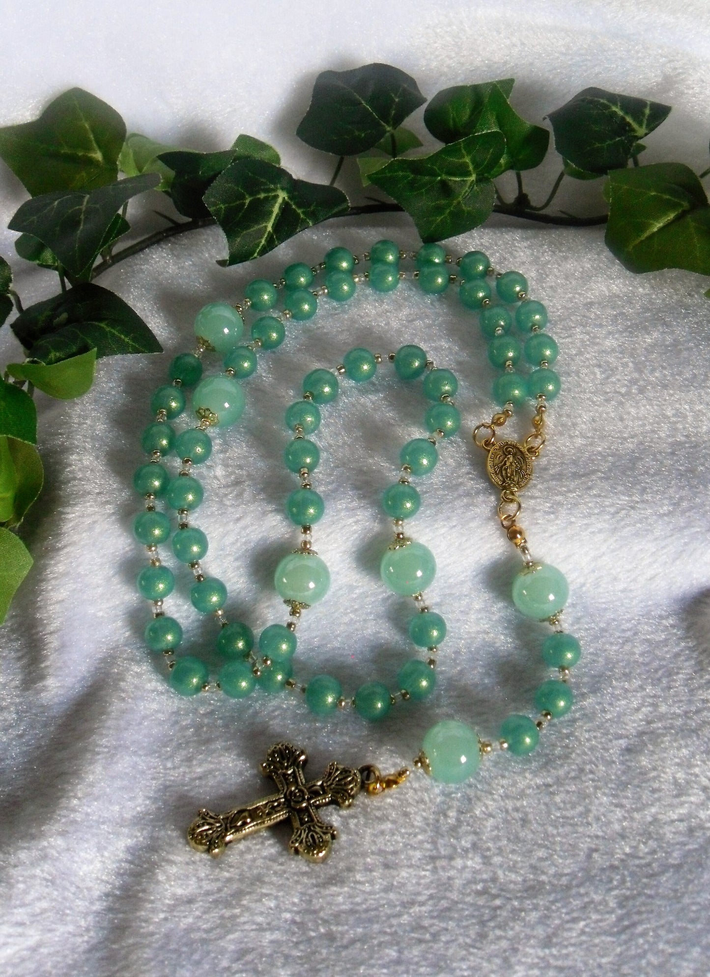 Shimmery Green Rosary