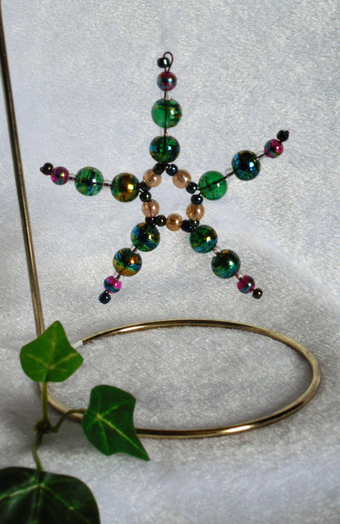 Green Confetti Glass Star Suncatcher