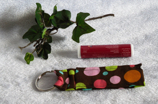 Party Polka Dot Lip Balm Keychain