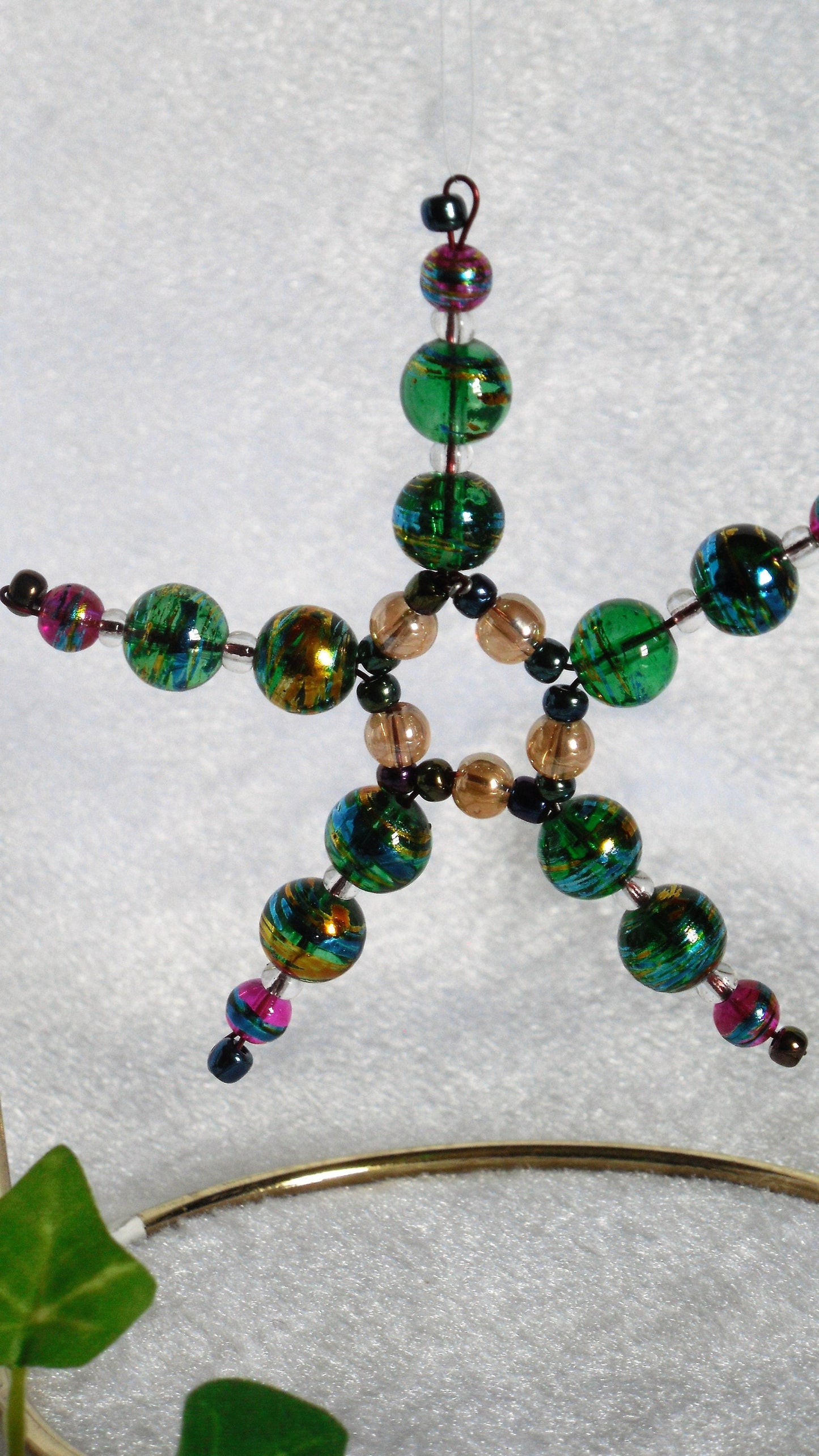 Green Confetti Glass Star Suncatcher
