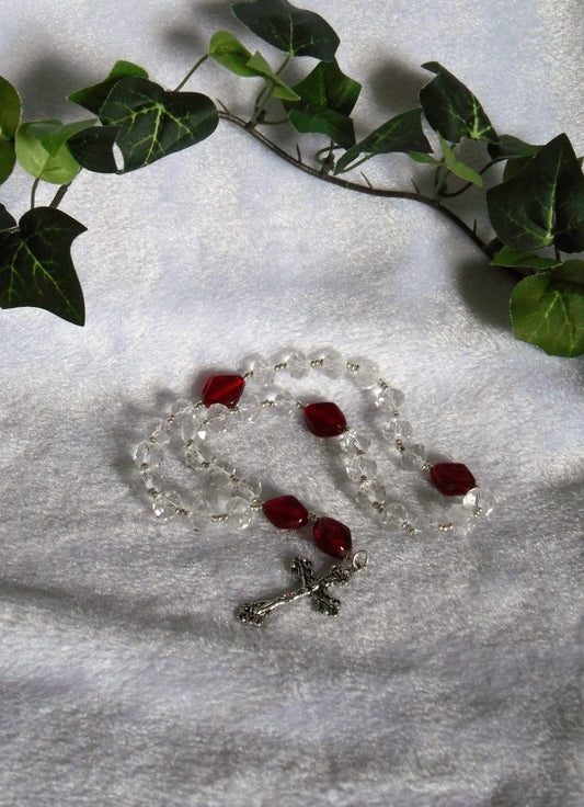 Crystal-cut Glass Anglican Rosary