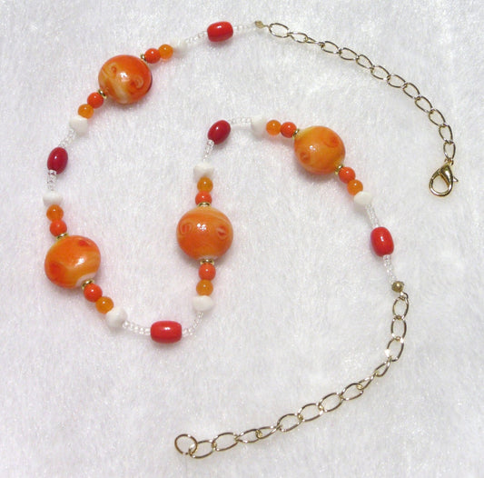 Swirly Orange Necklace