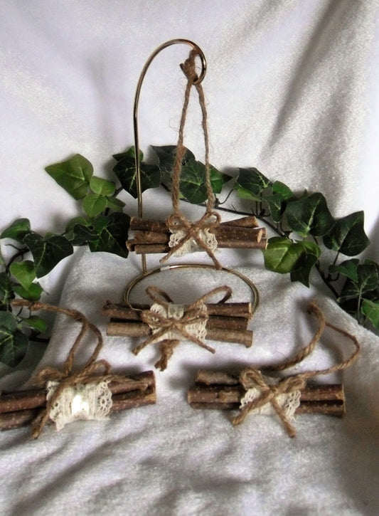 Natural Bundled Wood Ornaments