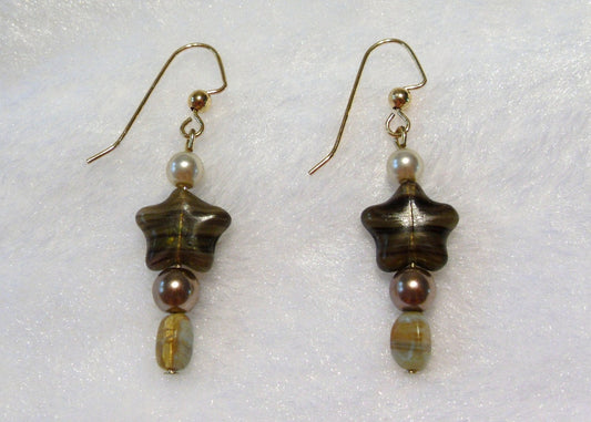Brown "Shooting Star" Earrings