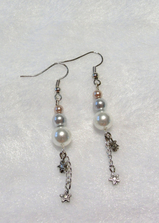 Patriotic Faux Pearl Earrings