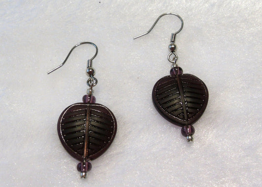 Purple Leaf Earrings