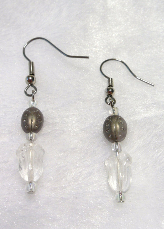 Purple Ladybug Earrings