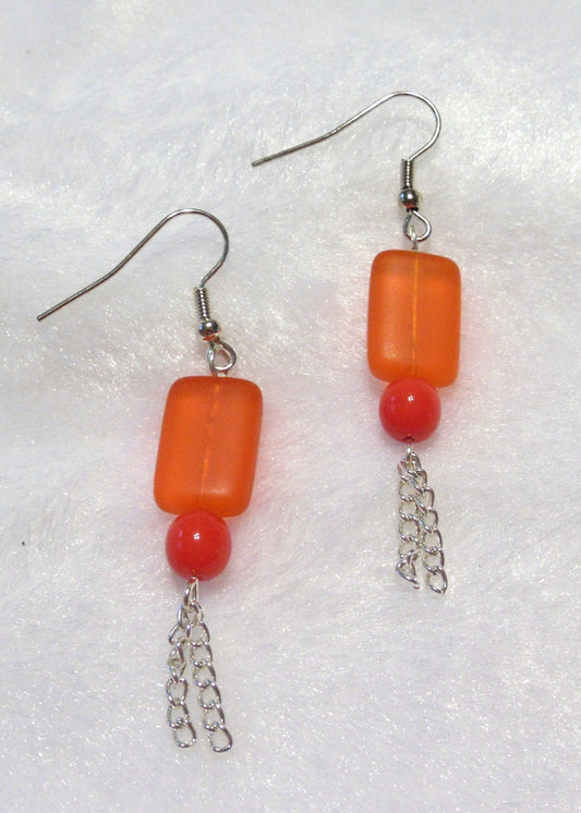 Frosty Orange Earrings