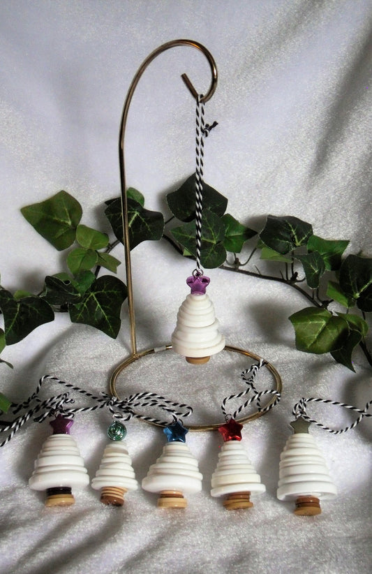 White Button Tree Ornament