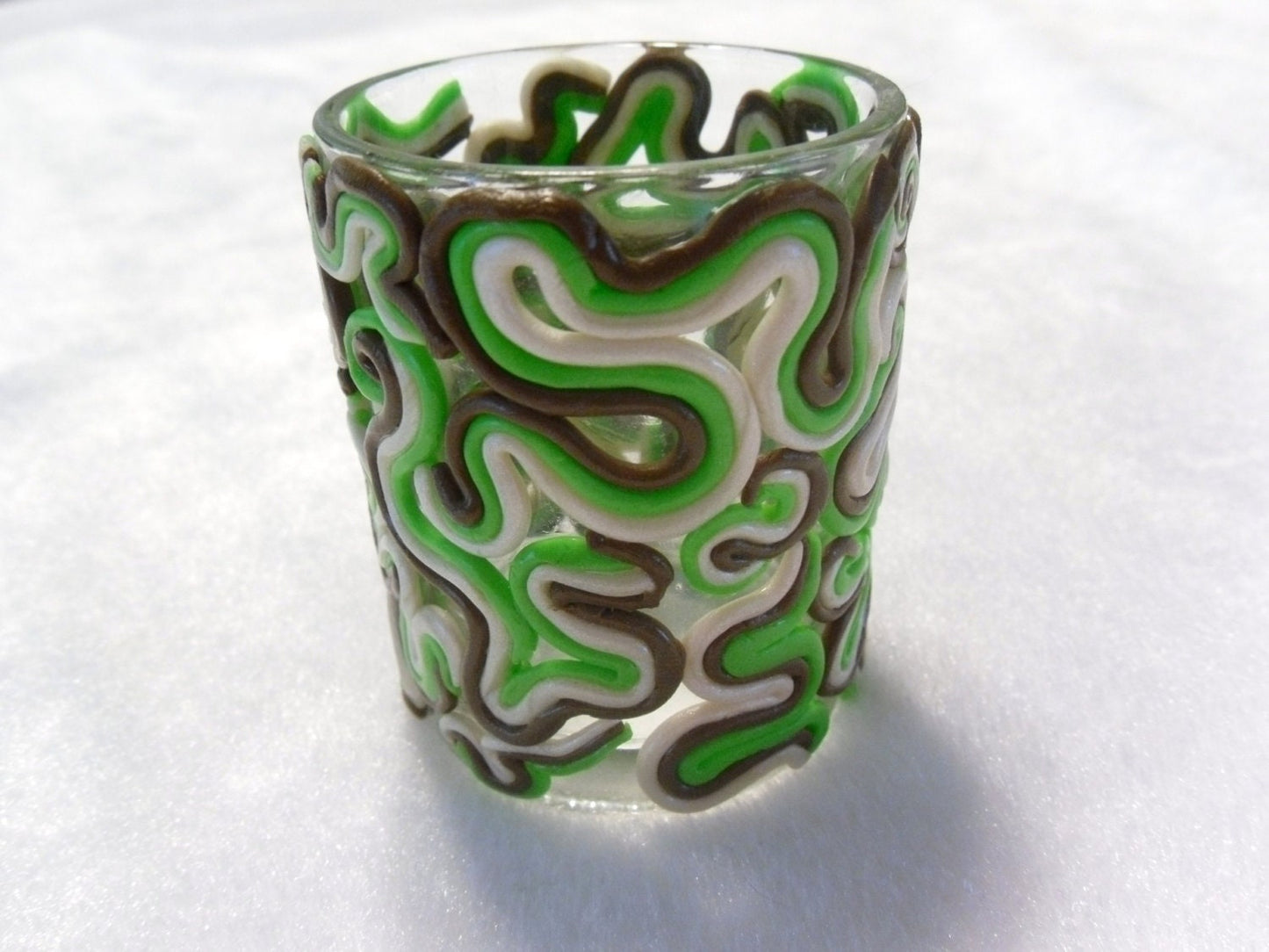 Swirly Brown Votive Candle Holder