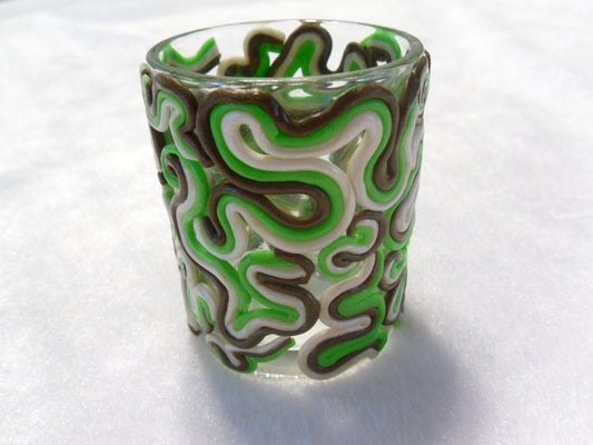 Swirly Brown Votive Candle Holder