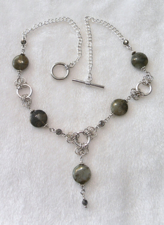 Labradorite and Swarovski Necklace