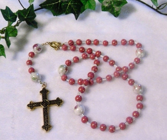 Pink and White Rosary