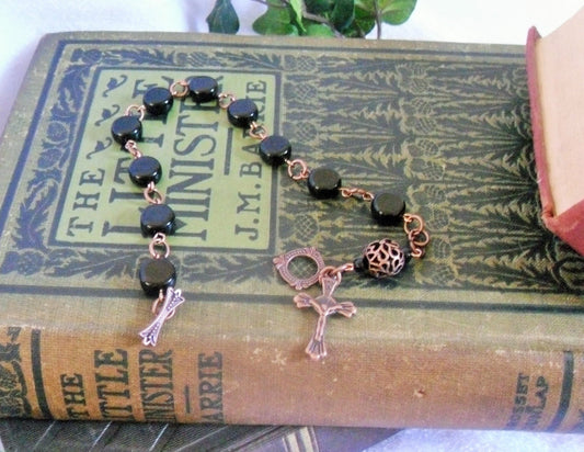 Burnished Copper Rosary Bracelet