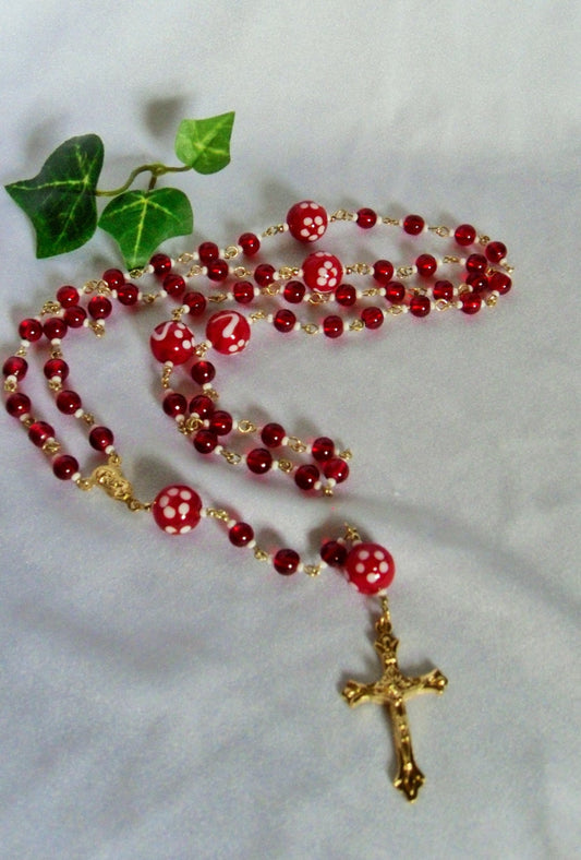 White and Red Rosary
